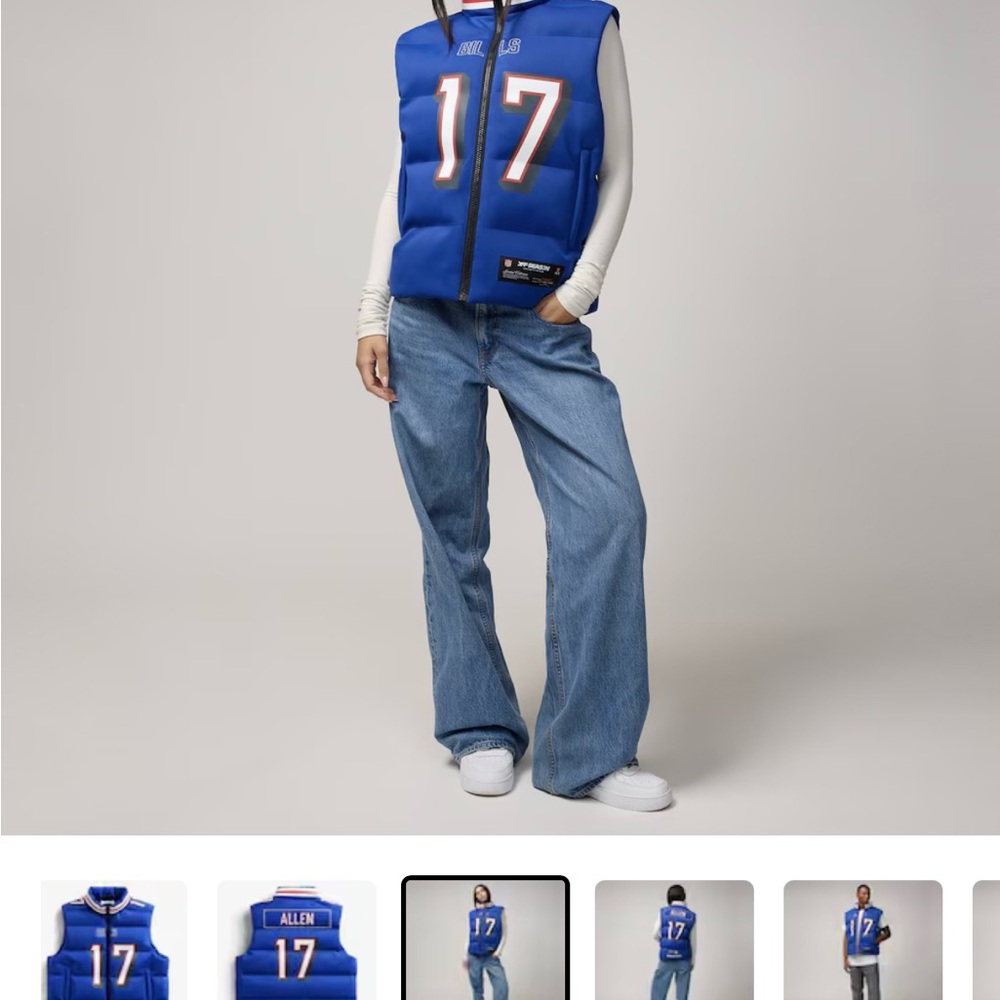 Josh Allen #17 Buffalo Bills Blue Puffer Vest